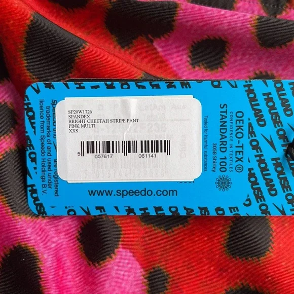 HOUSE OF HOLLAND x SPEEDO | Spandex Bright Cheetah Stripe Pant in Pink M… - Picture 4 of 7